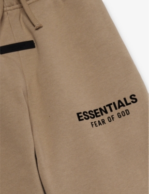 FEAR OF GOD ESSENTIALS: Drawstring-waistband rubberised-branding cotton-blend jogging bottoms 2-16 years
