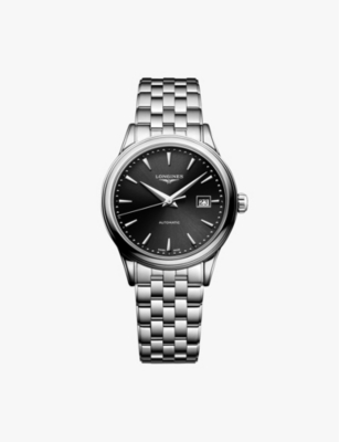 Longines Flagship 30mm Stainless Steel Ladies Quartz Watch In Black