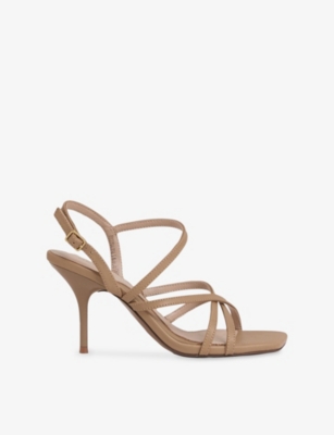REISS WOMENS NEUTRAL ELISE STRAPPY STILETTO LEATHER SANDALS EUR 37 / 4 UK 
