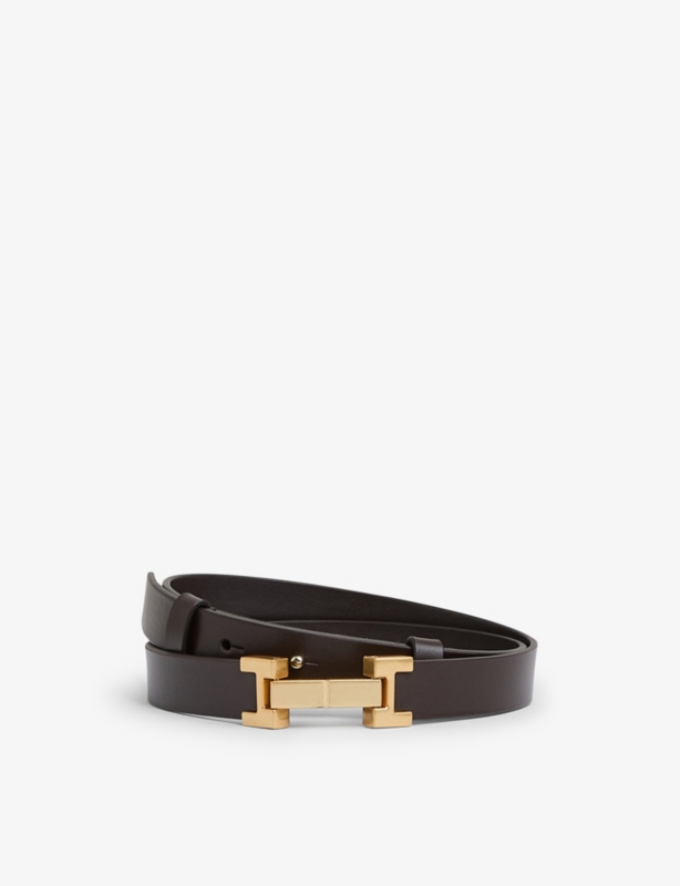 Hayley Hinged-Buckle Leather Belt