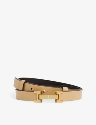 REISS: Hayley Hinged-Buckle Leather Belt