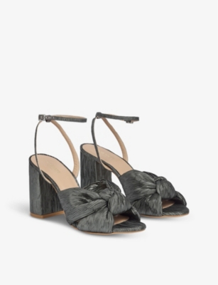 LK BENNETT: Eliana knot-embellished satin heeled sandals