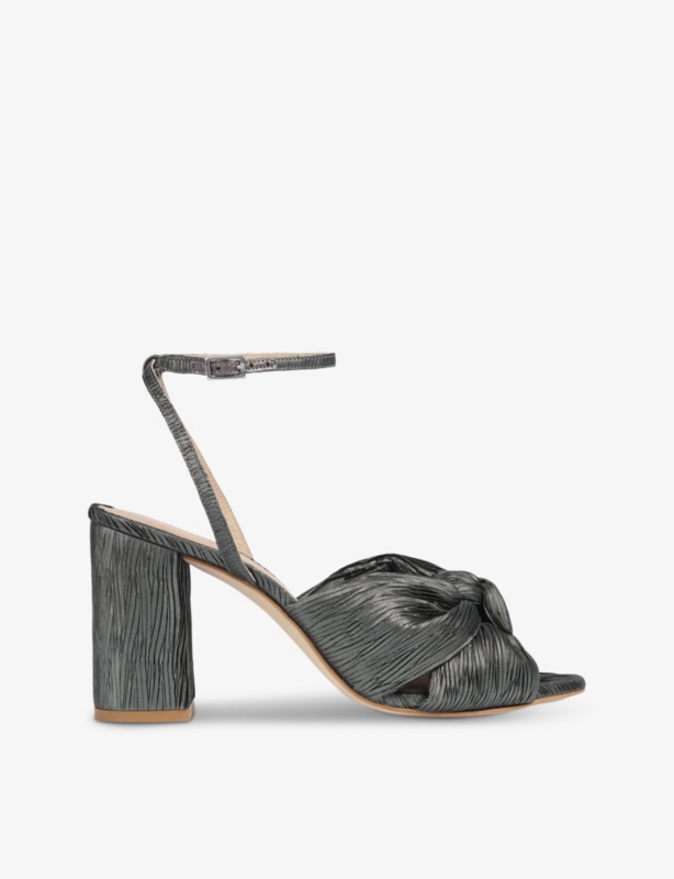 Eliana knot-embellished satin heeled sandals