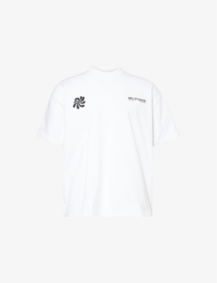 MKI MIYUKI-ZOKU: Abstract Text-Print Cotton T-Shirt