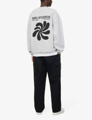 MKI MIYUKI-ZOKU: Abstract Crew-Neck Relaxed-Fit Cotton-Blend Sweatshirt