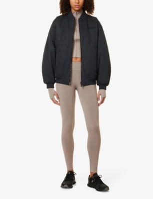 WE ARE TALA: Reversible bomber oversized woven jacket