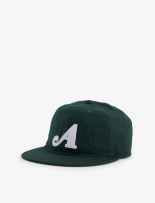 Awake Ny Mens Green Classic Brand-patch Wool-blend Baseball Cap