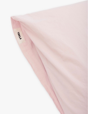 Tekla Percale Double Organic-cotton Pillow Sham 50cm X 75cm Petal Pink In Petal Pink