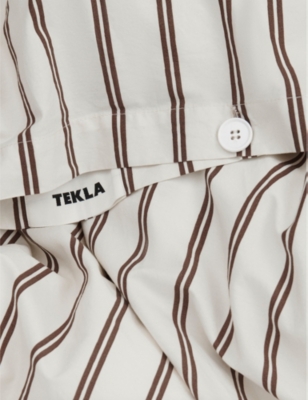 Tekla Percale Stripe-pattern Double Organic-cotton Duvet Cover Hopper Stripes In Hopper Stripes