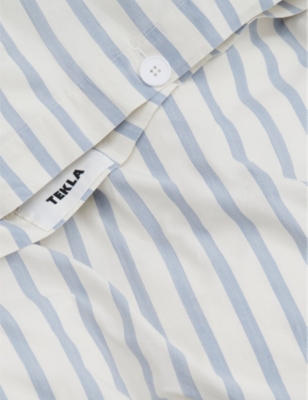 Tekla Percale Stripe-pattern Double Organic-cotton Duvet Cover Needle Stripes In Needle Stripes