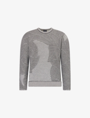 GIORGIO ARMANI: Ribbed Crew-Neck Cotton-Blend Jumper
