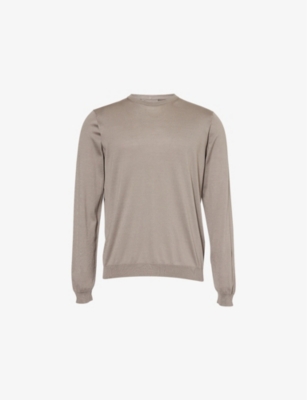 GIORGIO ARMANI: Crew-Neck Silk and Cotton-Blend Jumper