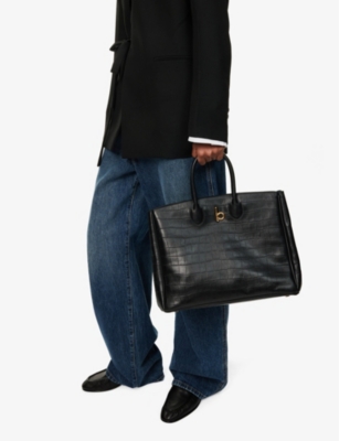 BURBERRY: Rocking Horse medium leather tote bag