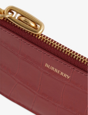 BURBERRY: Rocking Horse croc-effect leather card holder