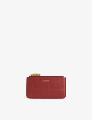 BURBERRY: Rocking Horse croc-effect leather card holder
