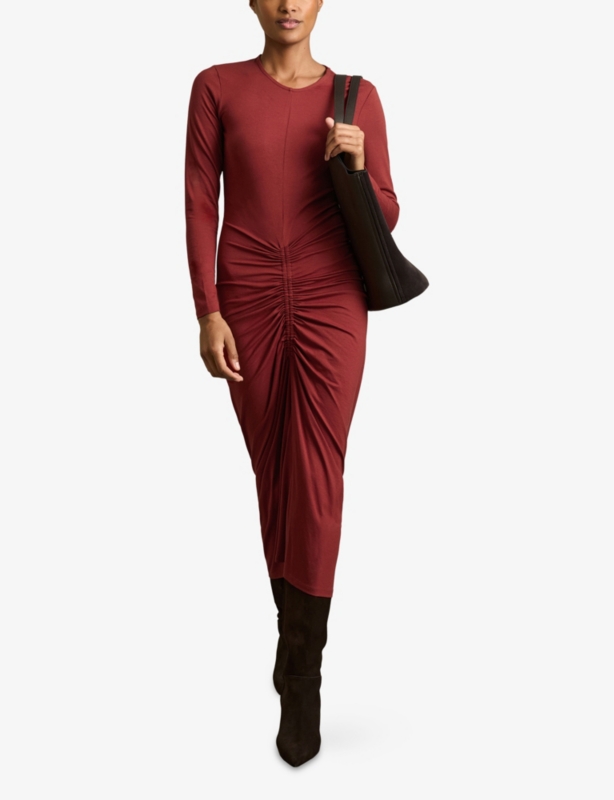 Ginny Ruched Stretch-Jersey Midi Dress