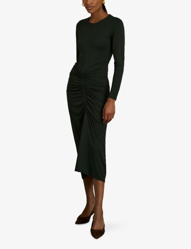 Ginny Ruched Stretch-Jersey Midi Dress