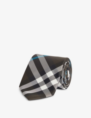 BURBERRY - Check-pattern silk tie | Selfridges.com