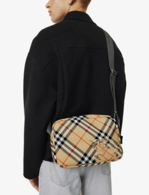 BURBERRY: Essential woven-blend cross-body bag