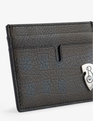 BURBERRY: B Shield grained leather card holder​