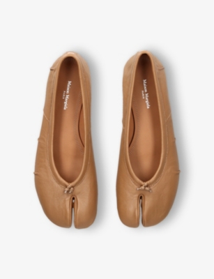 Shop Maison Margiela Womens Blush Tabi Split-toe Leather Ballet Flats