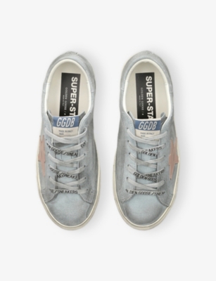 Shop Golden Goose Womens Blue/pal.c Super Star Suede Low-top Trainers Eur 40 / 7 Uk
