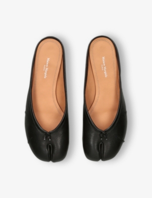 Maison Margiela Tabi Calf Leather Flat Mules In Black