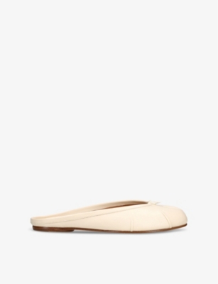 Maison Margiela Womens Tabi Split-toe Leather Ballet Flats Whit In White