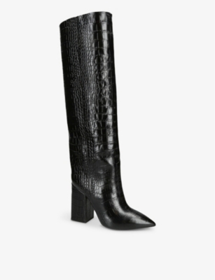 Paris Texas Anja Boot 70 High Heels Boots In Black Leather In Black