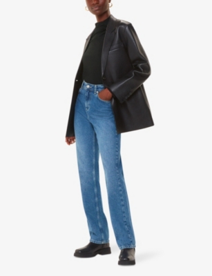 WHISTLES: Ruched-front long-sleeve stretch-woven top