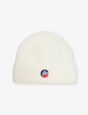 FUSALP Cosmic logo patch wool knit beanie hat