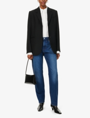 THEORY: Thean five-pockets straight-leg high-rise woven-blend jeans