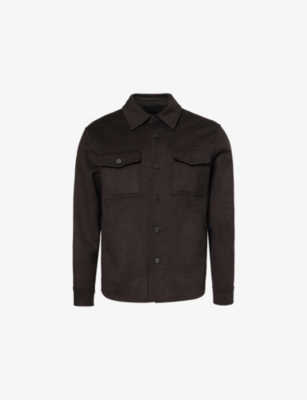 THEORY: Patch-pocket overshirt wool- and cashmere-blend felt jacket
