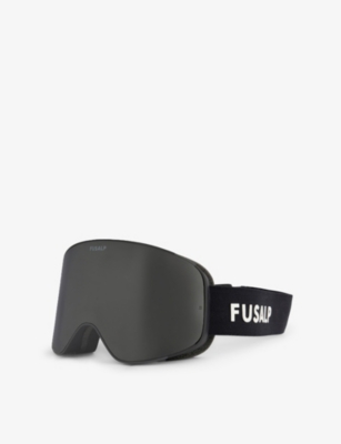 FUSALP WOMENS NOIR MATTERHORN BRANDED-STRAP SKI GOGGLES 