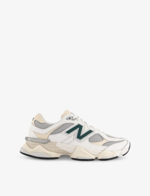 Shop New Balance Mens 9060 Leather And Mesh Low-top Trainers Sea Salt Marsh G In Sea Salt Marsh Green