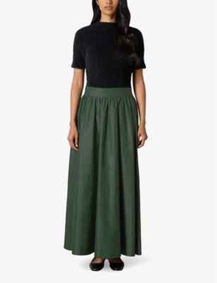 RO&ZO: Partially elasticated high-waist stretch-woven maxi skirt