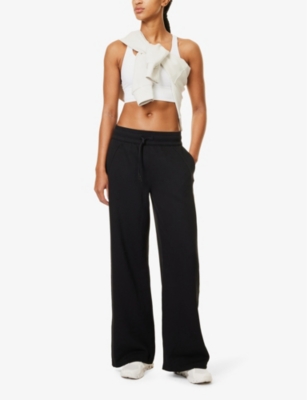 Lululemon Womens Black Scuba Mid-rise Wide-leg Cotton-blend Jogging Bottoms In Black
