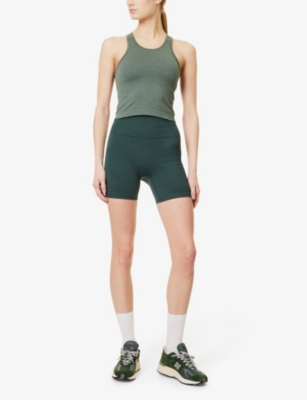 Lululemon Womens Ebb To Street Ribbed Woven Top Dark Forest In Dark Forest