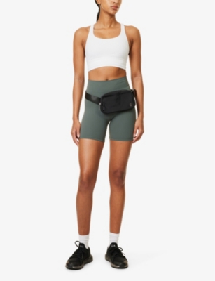 LULULEMON WOMENS WHITE ENERGY LONGLINE CROSS-BACK STRETCH-WOVEN BRA 