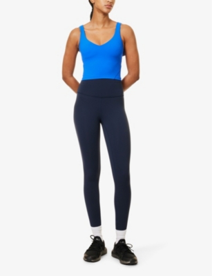 LULULEMON WOMENS TRUE NAVY WUNDER TRAIN HIGH-RISE 25' STRETCH-WOVEN LEGGINGS 