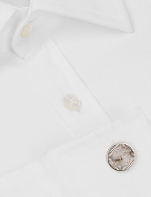 Babette Wasserman London Mens  Gatsby Wheel Rhodium-plated Metal Cufflinks In Rhodium