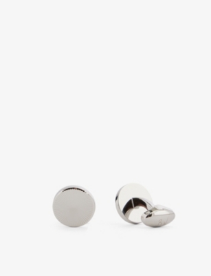 Babette Wasserman London Mens  Gatsby Wheel Rhodium-plated Metal Cufflinks In Rhodium