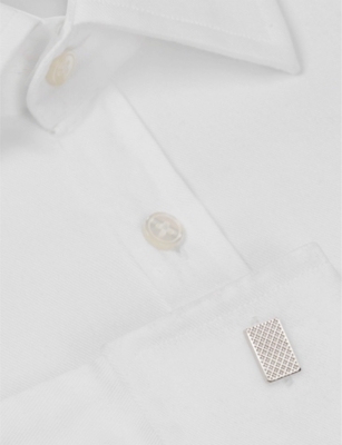 Babette Wasserman London Mens  Clover Tile Cufflinks Rhodium-plated Metal Cufflinks In Rhodium