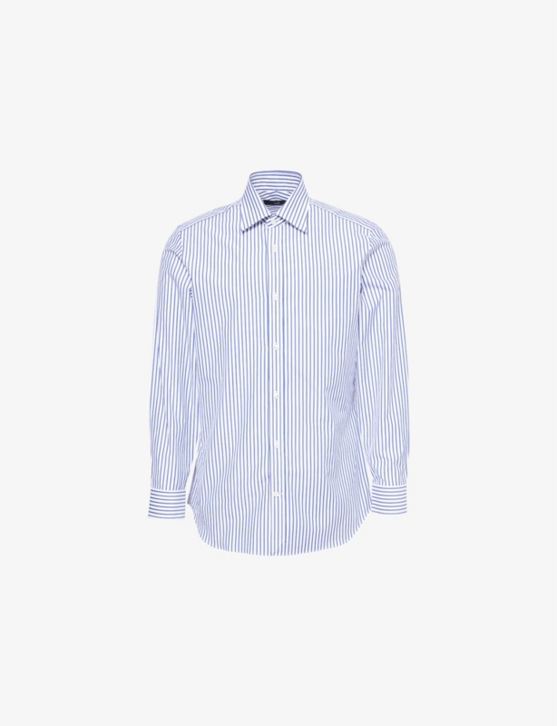Stripe Long-Sleeve Cotton Shirt