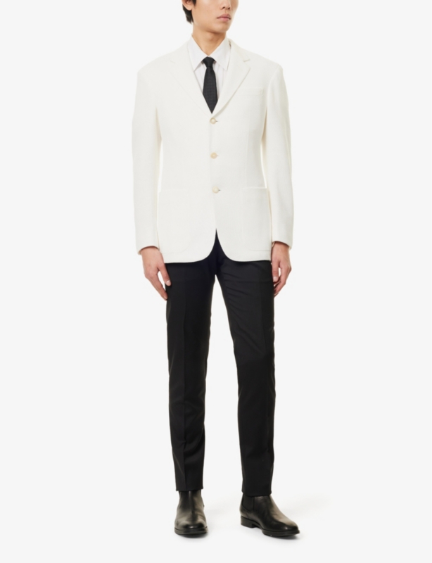 Notched-Lapel Regular-Fit Cotton Blazer