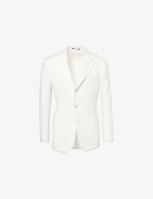 Notched-Lapel Regular-Fit Cotton Blazer