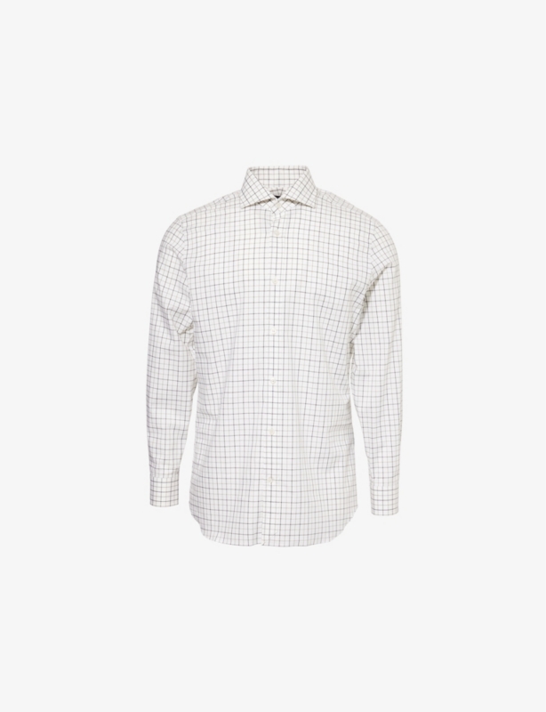 Check-Pattern Regular-Fit Cotton Shirt