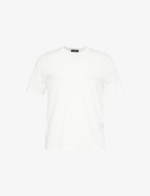 Dunhill Mens Crewneck Short-sleeve Cotton T-shirt Off White Xl