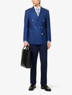 DUNHILL MENS DUNHILL PEAK-LAPEL DOUBLE-BREASTED CASHMERE BLAZER 