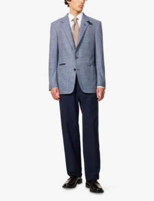 DUNHILL: Ribbed Tapered-Leg Cotton And Linen Trousers